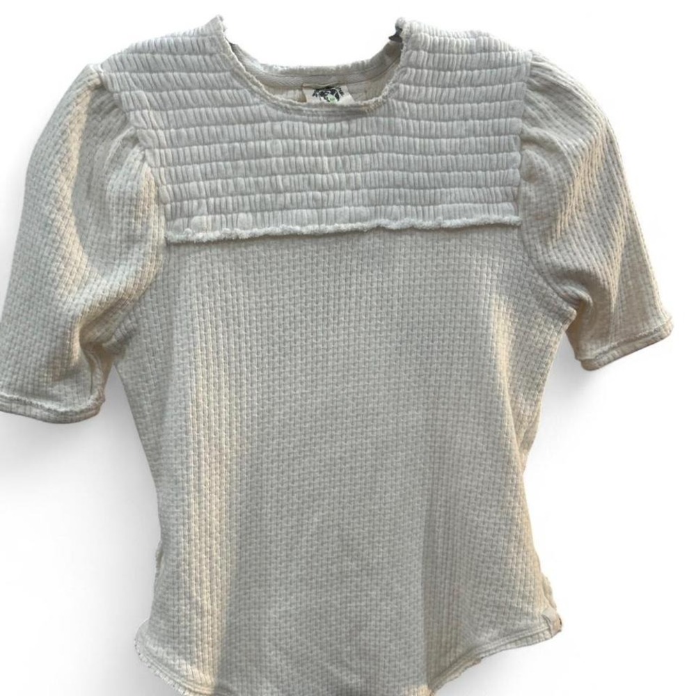Women's cream peasant basic staple top‎ by free people size Xs (xs1)